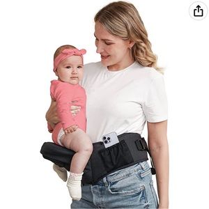 TushBaby Hip Baby Toddler Carrier Best Invention Ever! Grey Adjustable Waist